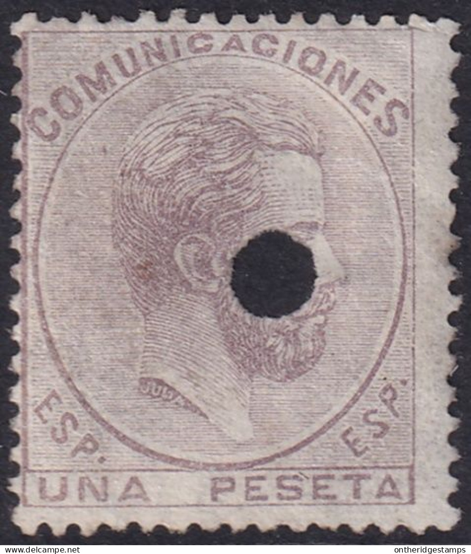 Spain 1872 Sc 187 España Ed 127T Telegraph Punch (taladrado) Cancel - Télégraphe