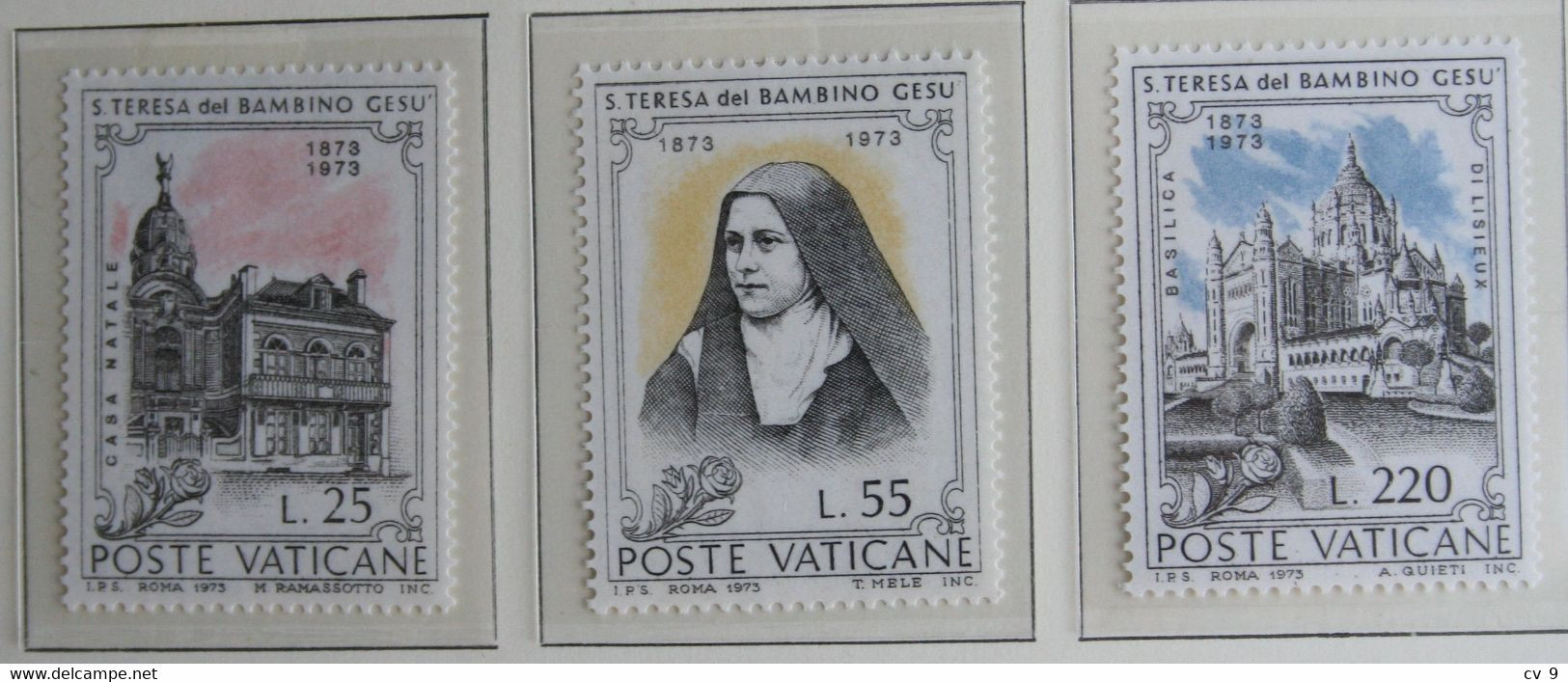 Santa Teresa Del Bambino Gesù Theresia Van Lisieux 1973 Mi 618-620 Yv 555-557 POSTFRIS MNH ** VATICANO VATICAN VATICAAN - Neufs