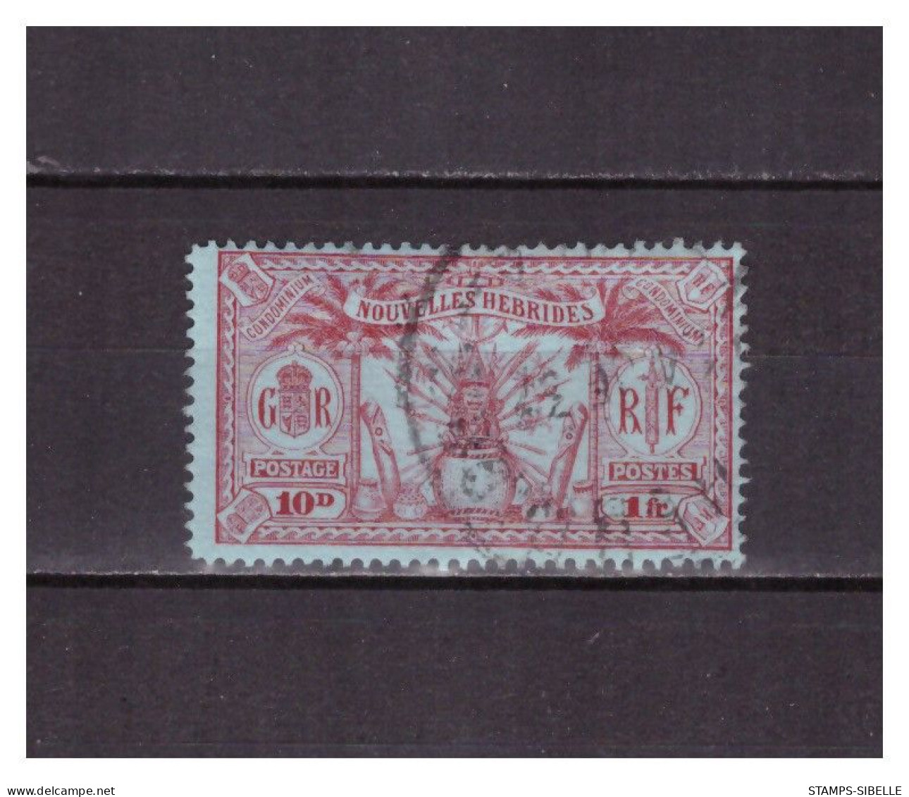 NOUVELLES  HEBRIDES    . N ° 88  .   10 P  -  1 F       OBLITERE   .  SUPERBE . - Used Stamps