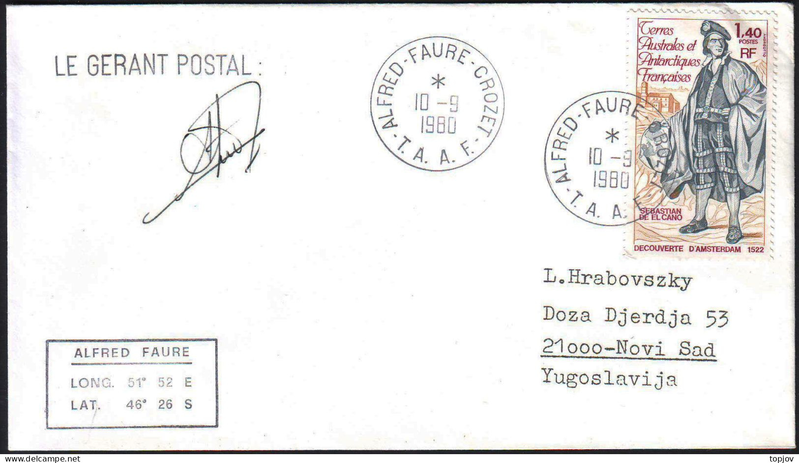 FRANC ANTARCTIC - TAAF - ALFRED FAURE CROZET - 1980 - Bases Antarctiques