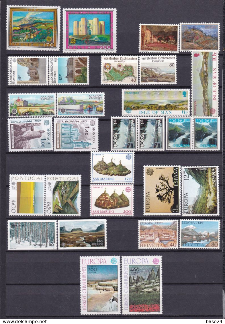 1977 EUROPA CEPT EUROPE ANNATA MNH** YEAR 29 Paesi, 61 Valori, PAESAGGI - PAYSAGES - LANDSCAPES - 1977