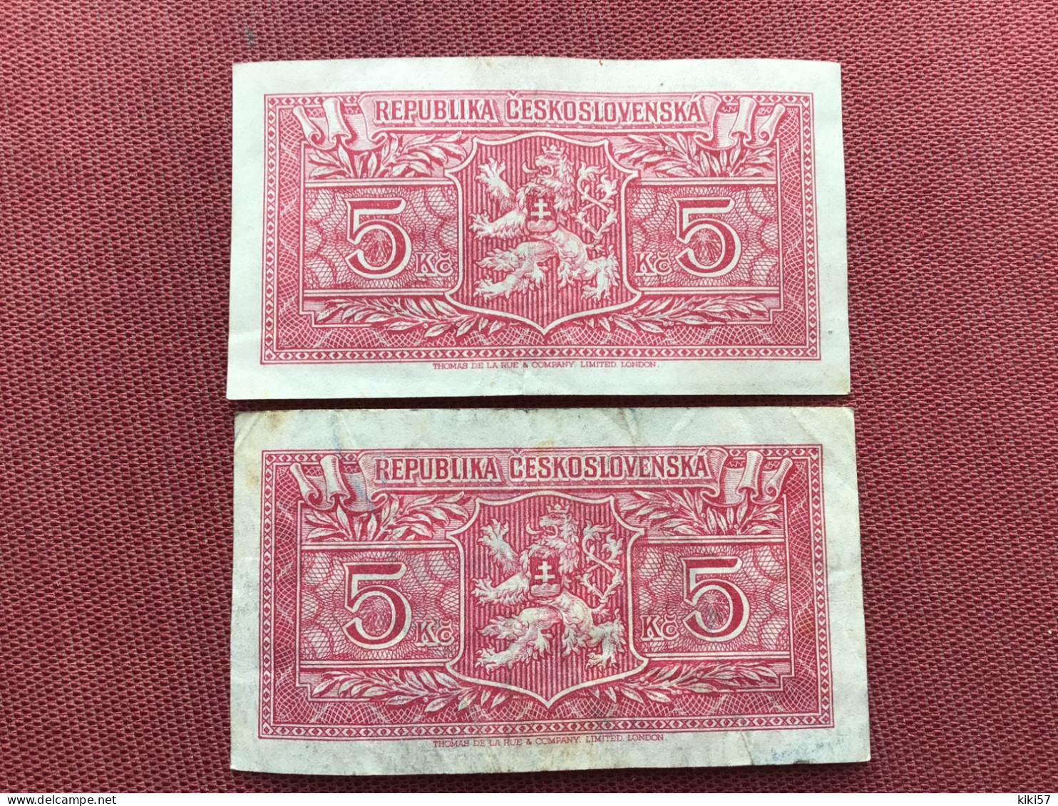 TCHÉCOSLOVAQUIE Lot De 2 Billets - Checoslovaquia