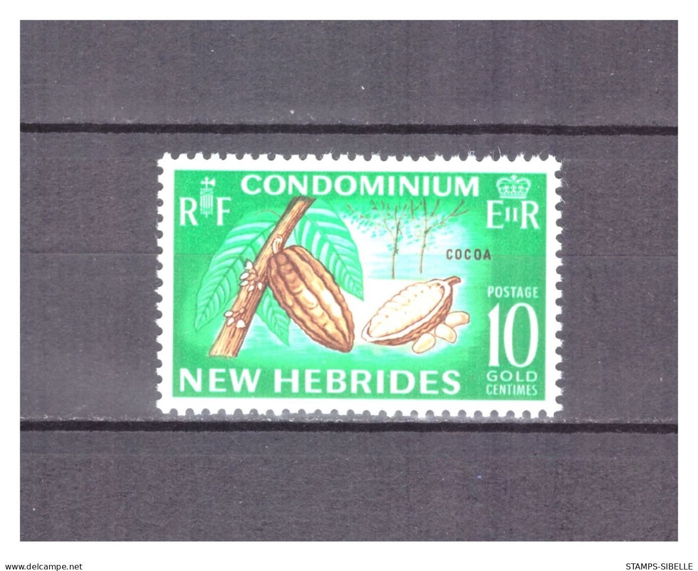 NOUVELLES  HEBRIDES    . N ° 219  .   10 C    CACAO     NEUF *   .  SUPERBE . - Nuevos