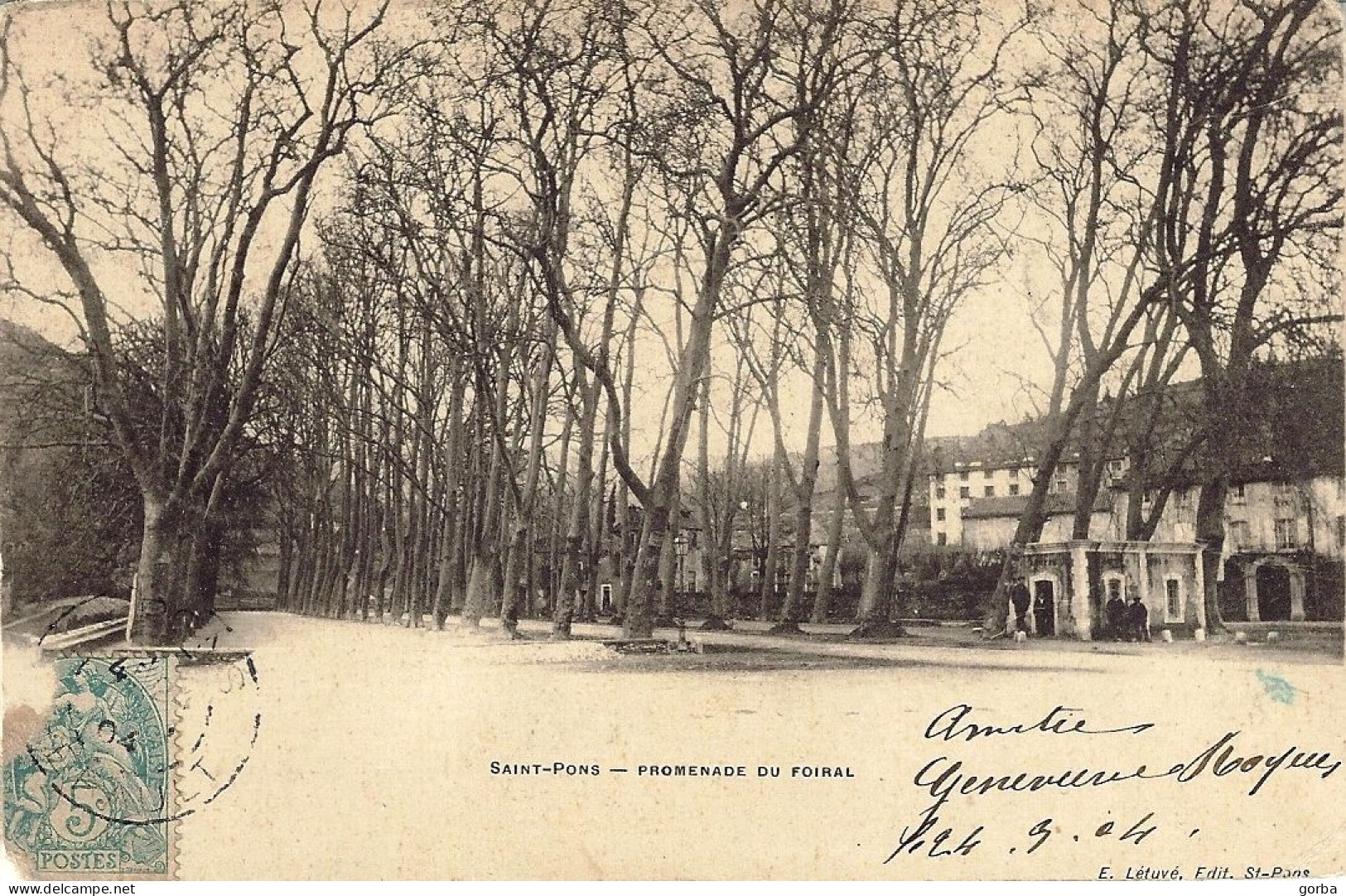 *CPA  Précurseur - 34 - SAINT PONS DE THOMIERES - Promenade Du Foirail - Saint-Pons-de-Thomières