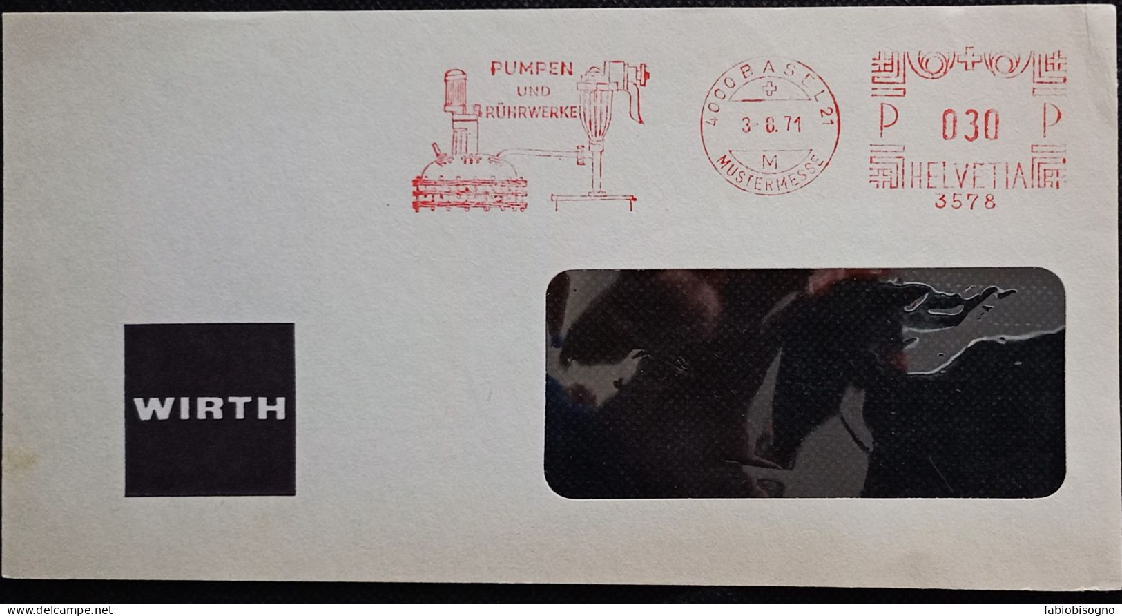 1971 Basel - Pumpen Und Ruhrwerke - Fragment EMA Meter Freistempel Affrancatura Meccanica - Affrancature Meccaniche