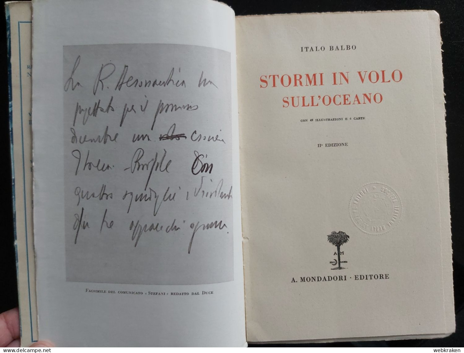 STORMI IN VOLO SULL'OCEANO ITALO BALBO ARNOLDO MONDADORI 1931 AVIAZIONE ITALIANA - Weltkrieg 1939-45