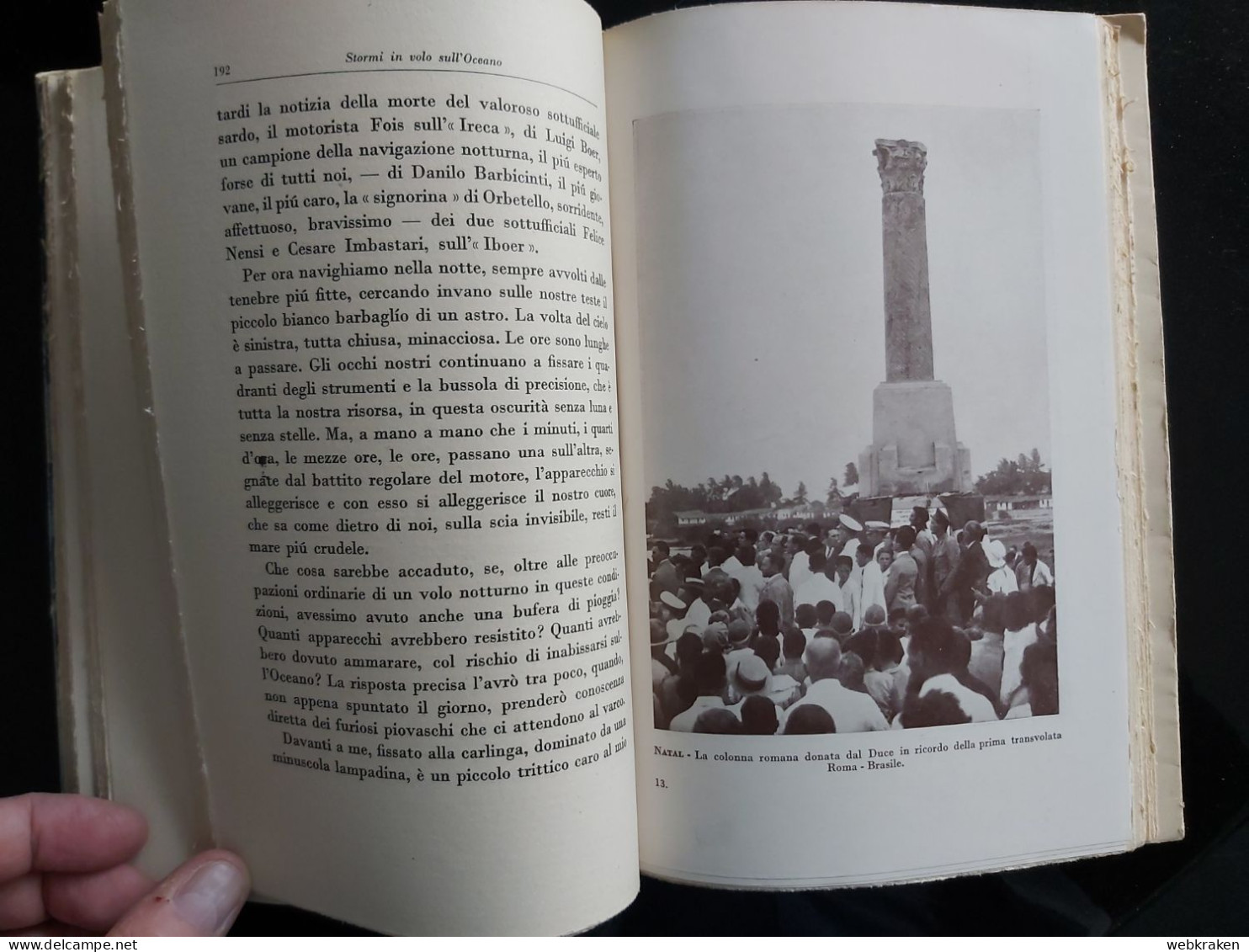 STORMI IN VOLO SULL'OCEANO ITALO BALBO ARNOLDO MONDADORI 1931 AVIAZIONE ITALIANA