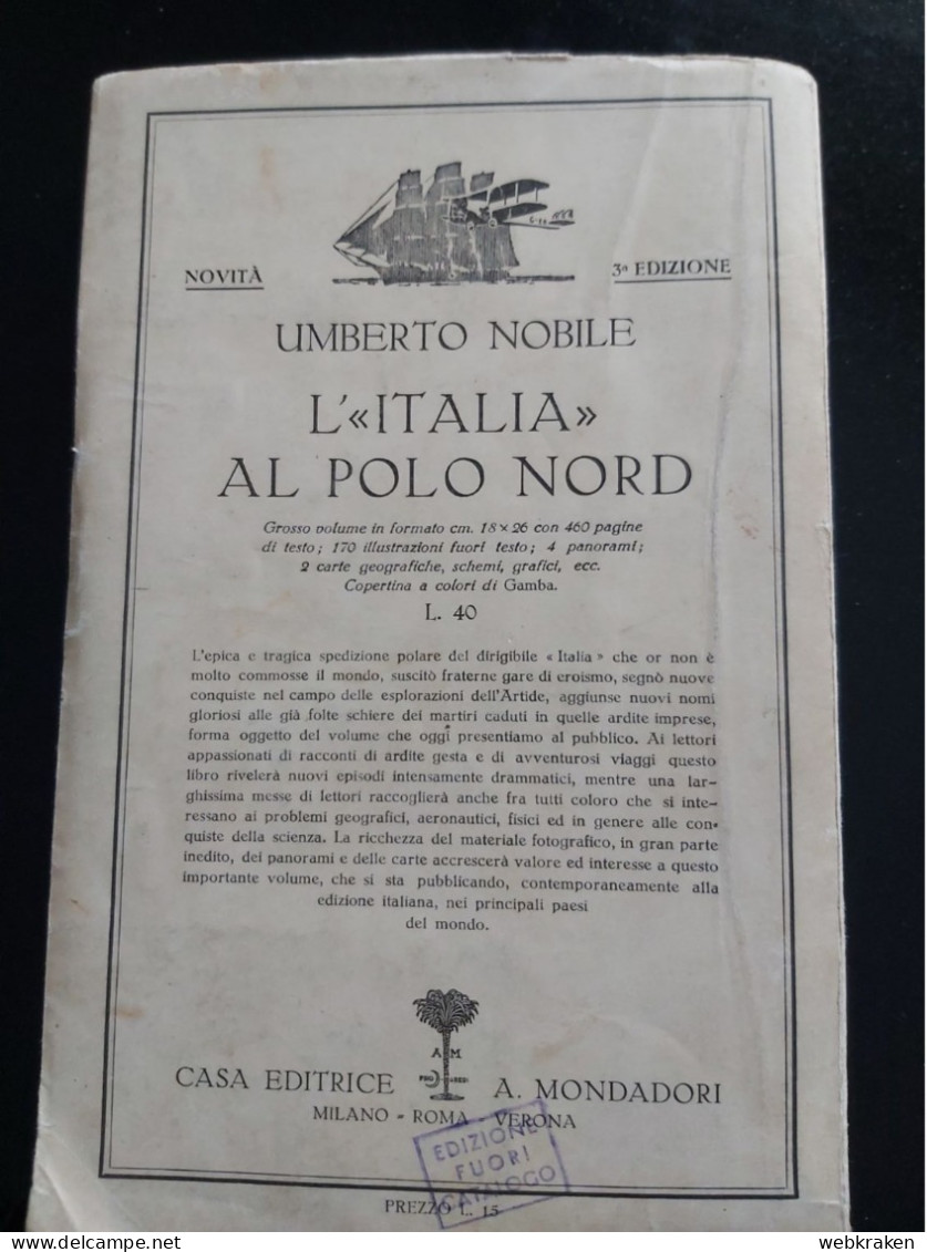 CON GLI ALPINI ALL’80° PARALLELO - CAPITANO SORA - MONDADORI 1929 - Oorlog 1939-45