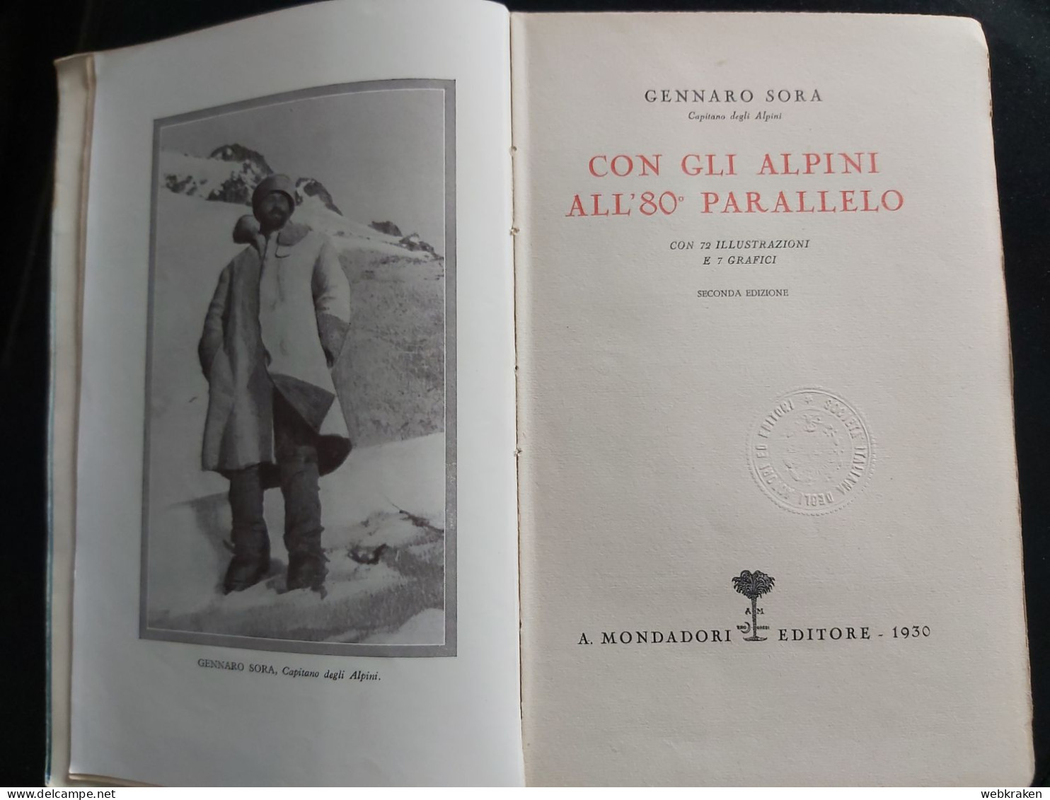 CON GLI ALPINI ALL’80° PARALLELO - CAPITANO SORA - MONDADORI 1929 - War 1939-45