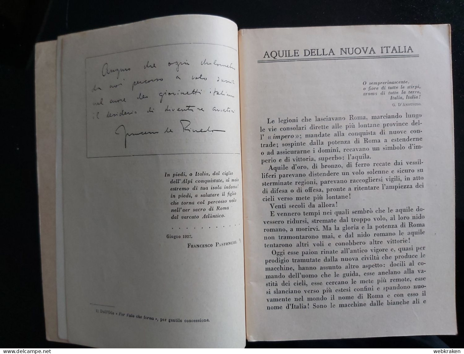 I VOLI DI DE PINEDO DI PIERO BIANCHI 1930 ANTONIO VALLARDI EDITORE - Oorlog 1939-45