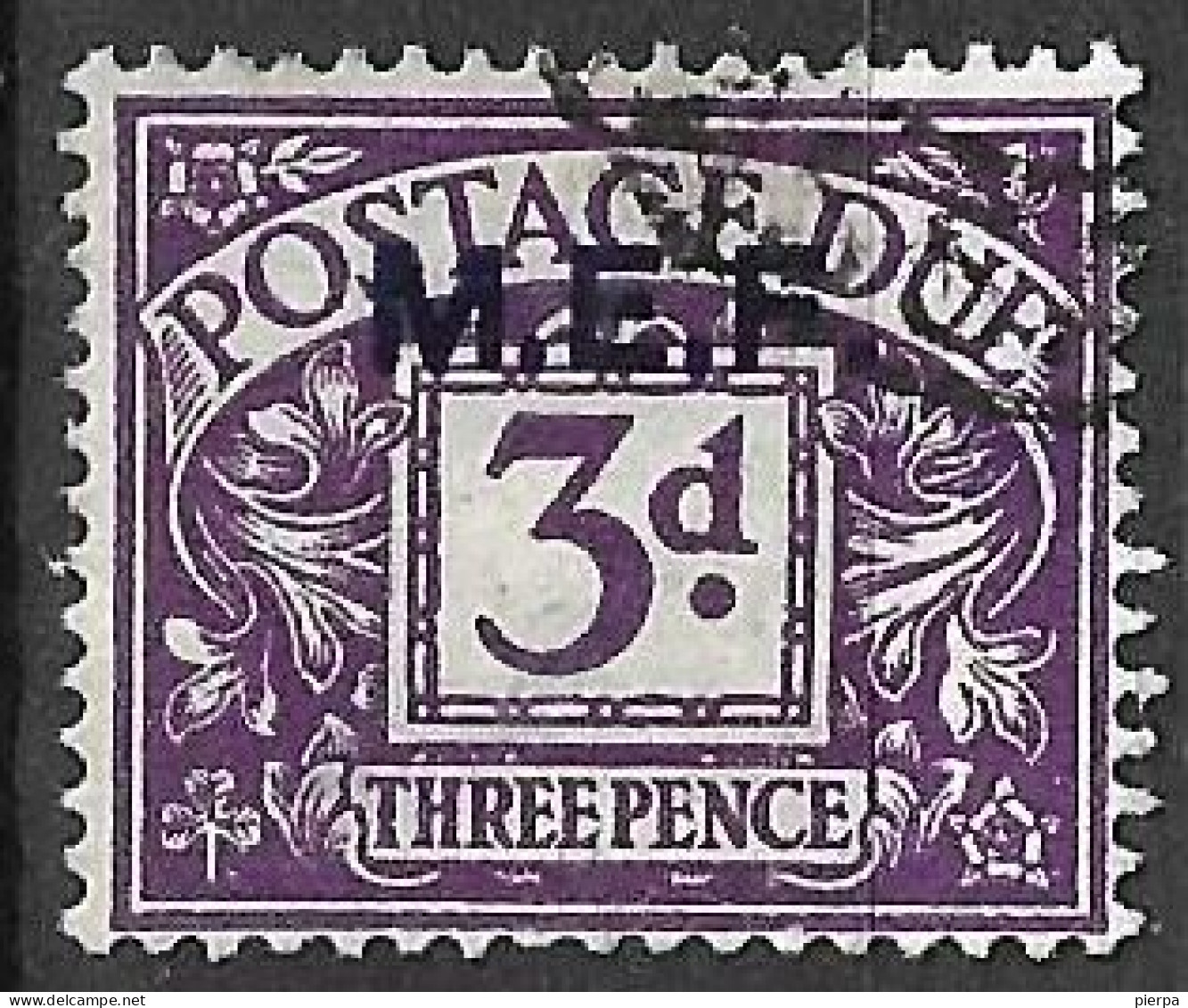 M.E.F. - 1942 - SEGNATASSE  -3D- USATO  (YVERT TX 4 - MICHEL PM 4- SS SG 4) - Ocu. Británica MEF