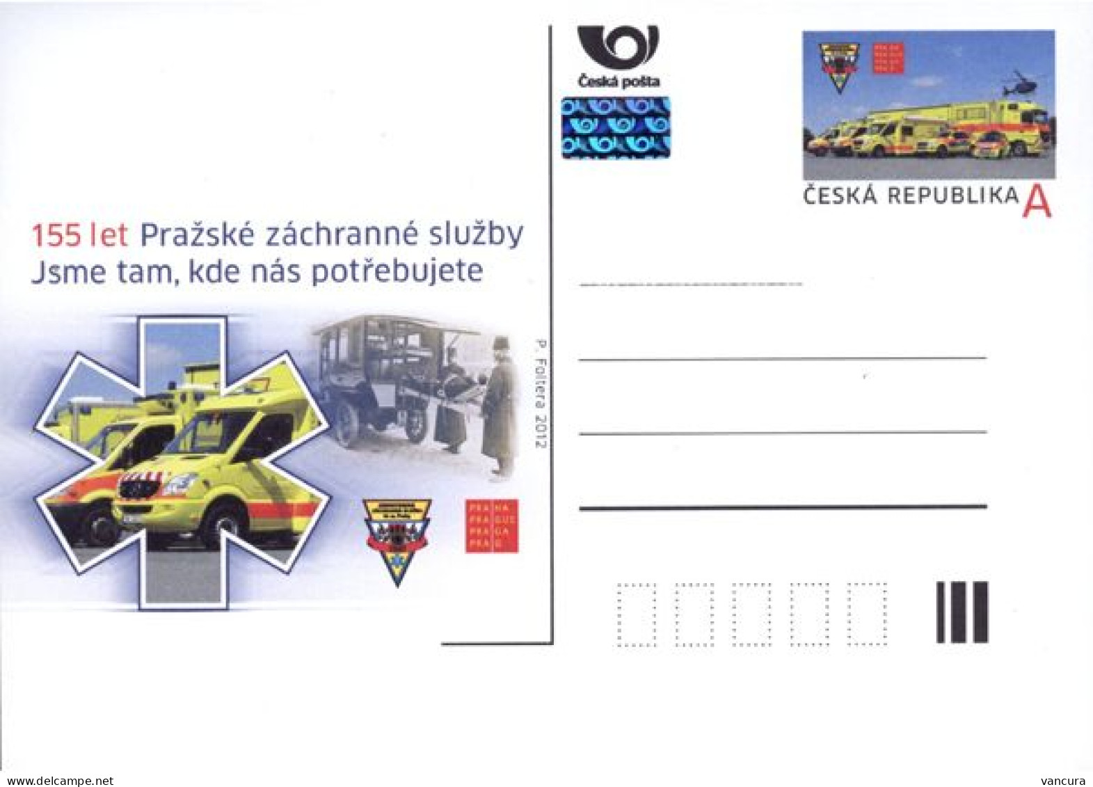 CDV 152 Czech Republic 155 Years Of The Prague Rescue Service 2012 Helicopter - Erste Hilfe