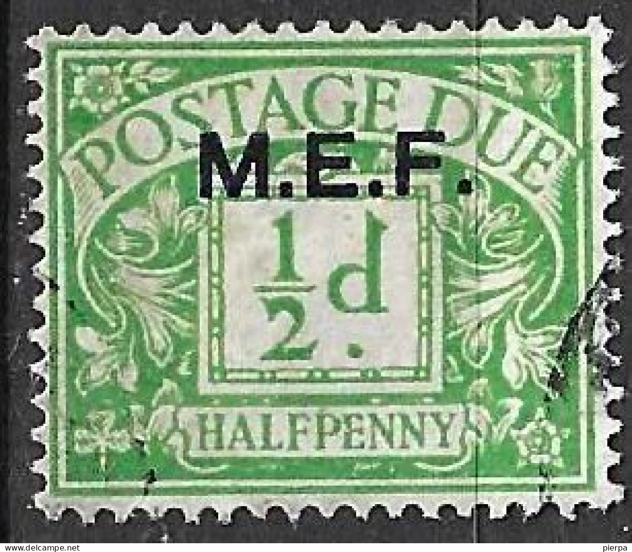 M.E.F. - 1942 - SEGNATASSE  -1/2 D- USATO  (YVERT TX 1 - MICHEL PM 1- SS SG 1) - Britse Bezetting MEF