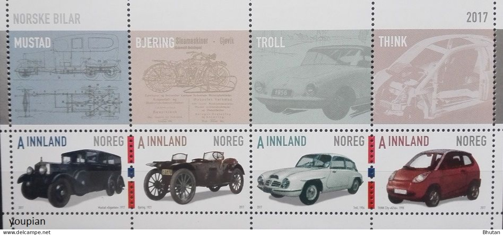 Norway 2017, Automobiles Of Norway, MNH S/S - Ungebraucht