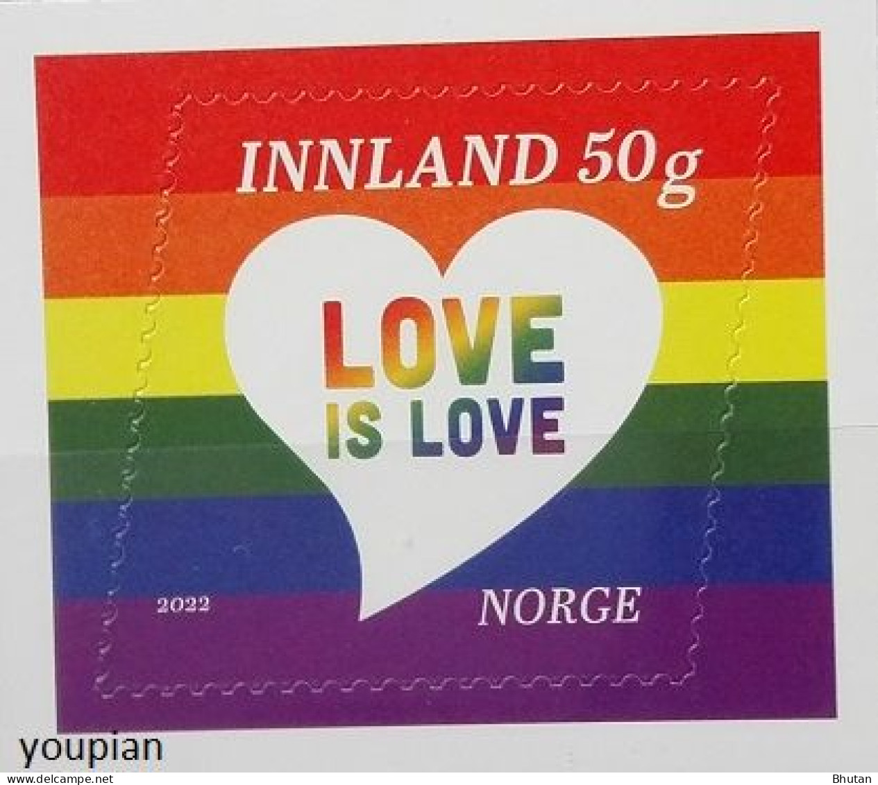 Norway 2022, Love Is Love, MNH Unusual Single Stamp - Ongebruikt