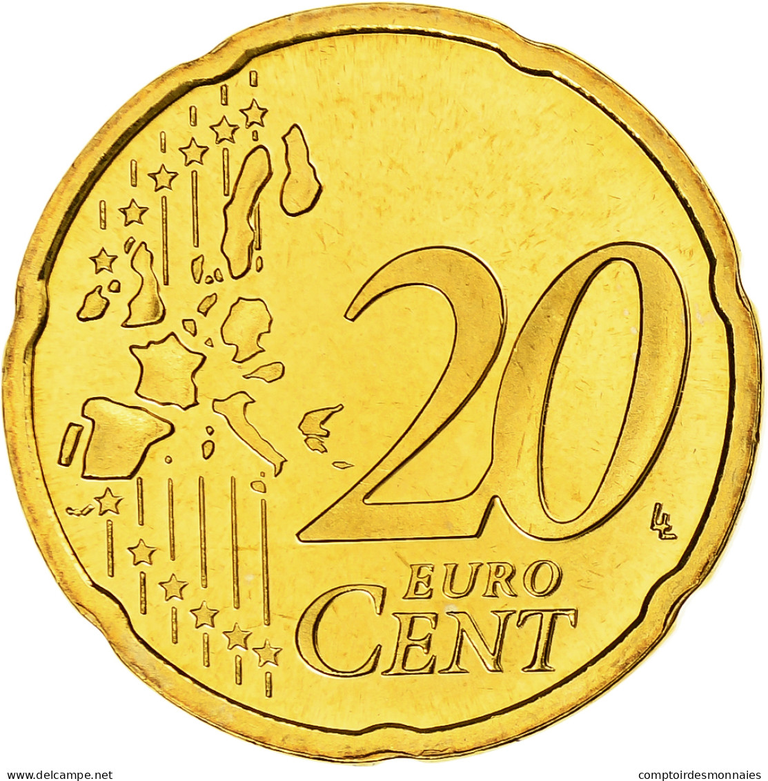 Pays-Bas, Beatrix, 20 Euro Cent, 2003, Utrecht, BU, SPL+, Or Nordique, KM:238 - Paesi Bassi