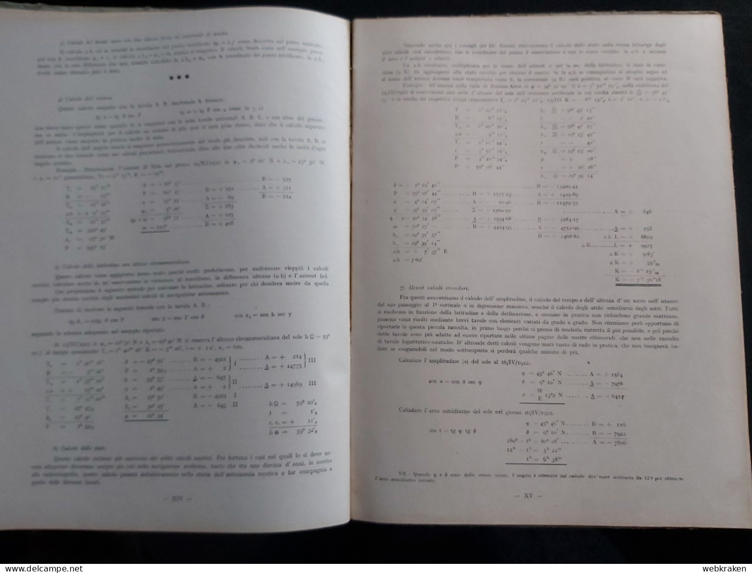 REGIA MARINA MERCANTILE MILITARE LIBRO TAVOLE NAVIGAZIONE TRIESTE 1923 DEQUAL - Guerre 1939-45