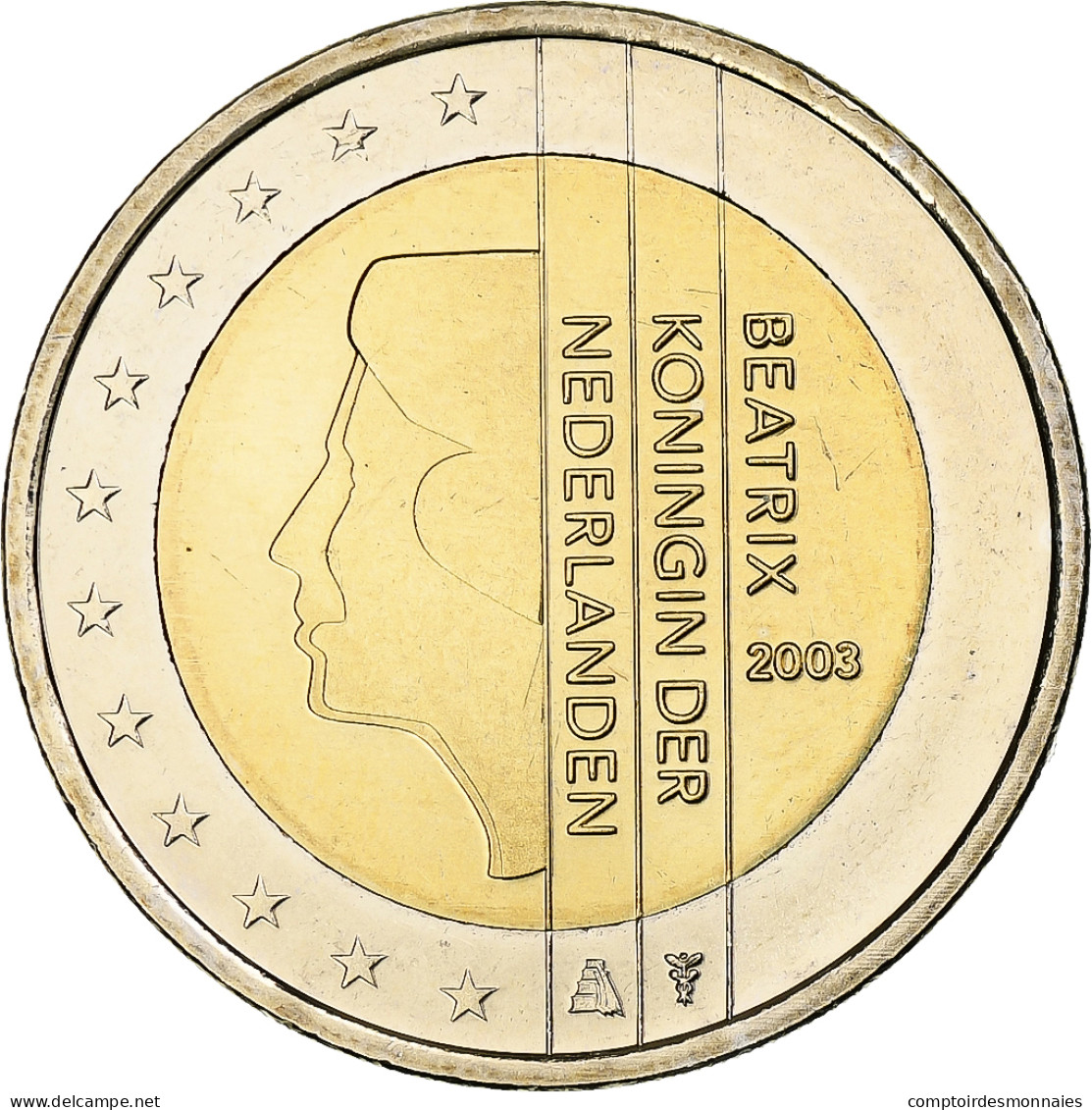 Pays-Bas, Beatrix, 2 Euro, 2003, Utrecht, BU, SPL+, Bimétallique, KM:241 - Niederlande