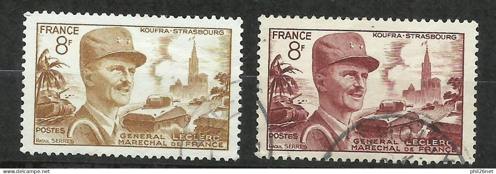 France  N° 942  Maréchal Leclerc  Brun    Oblitéré B/TB  Le Timbre Type Sur Les Scans Pour Comparer  Soldé ! ! ! - Used Stamps