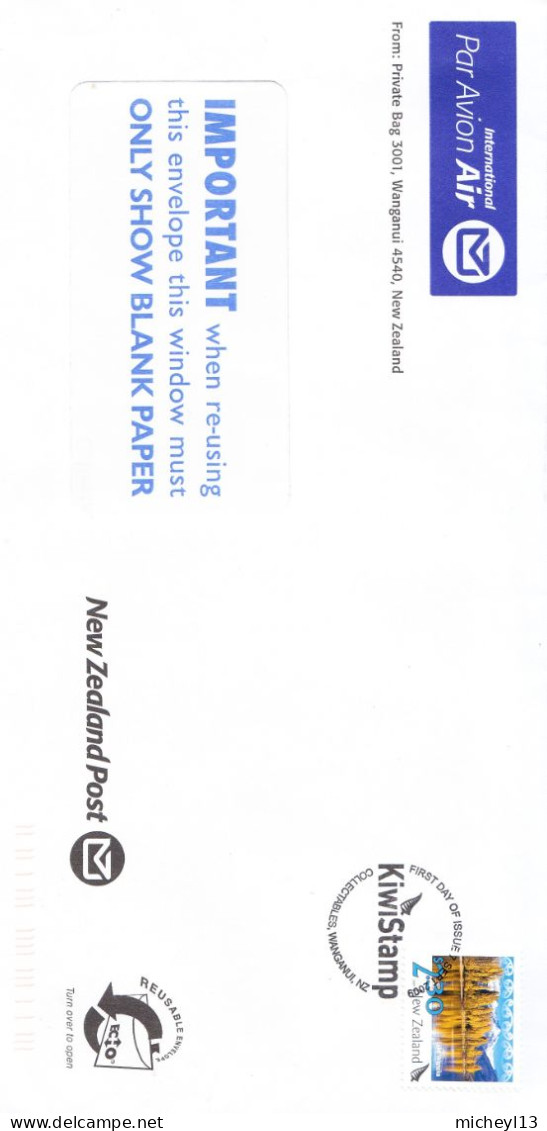 Nouvelle Zélande-Deux Lettres De 2009 Ayant Voyagé-Kiwi Stamp Et Matariki - Brieven En Documenten