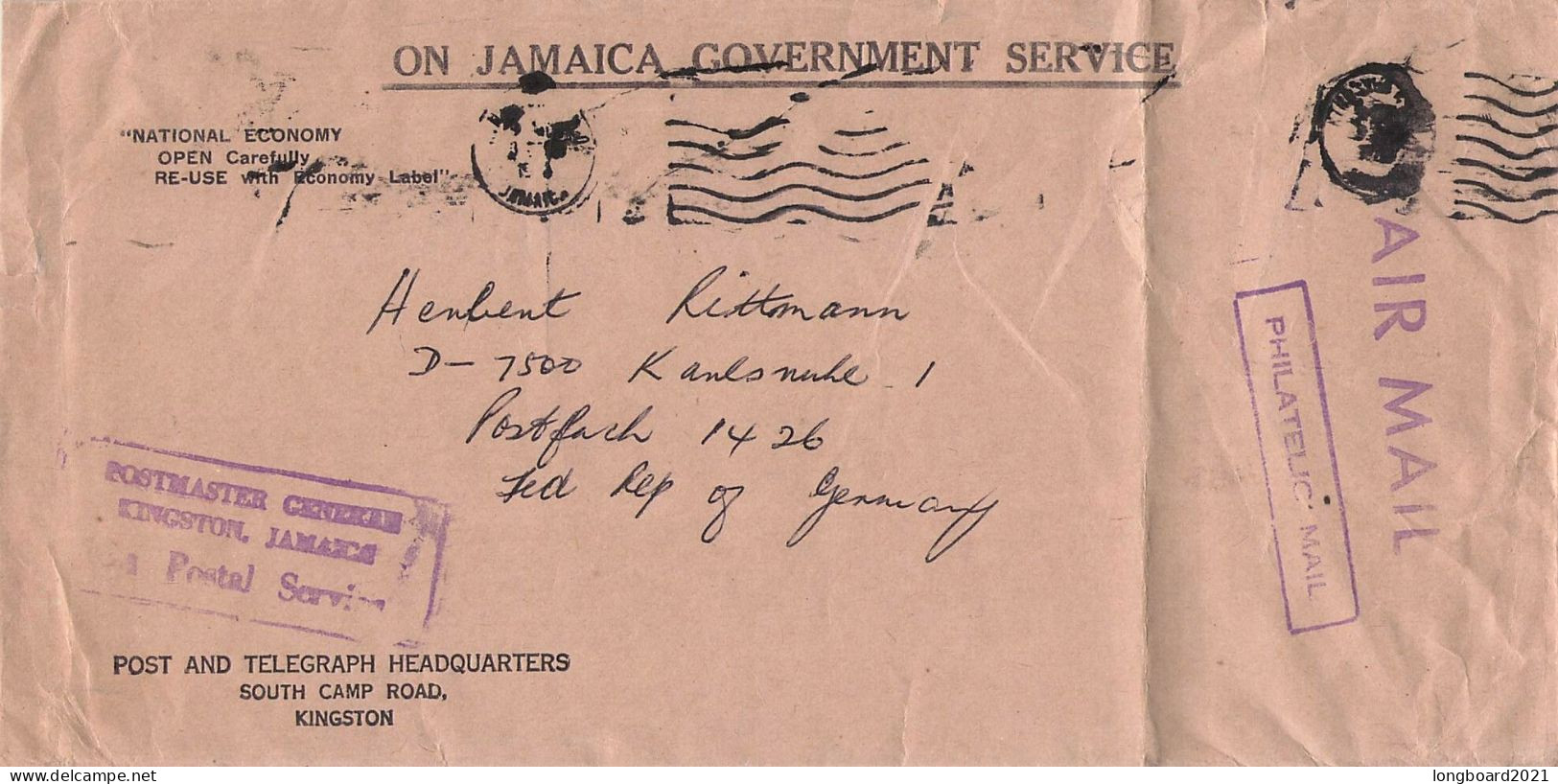 JAMAICA - MAIL 1982 - KARLSRUHÉ/DE  / 5275 - Jamaica (1962-...)