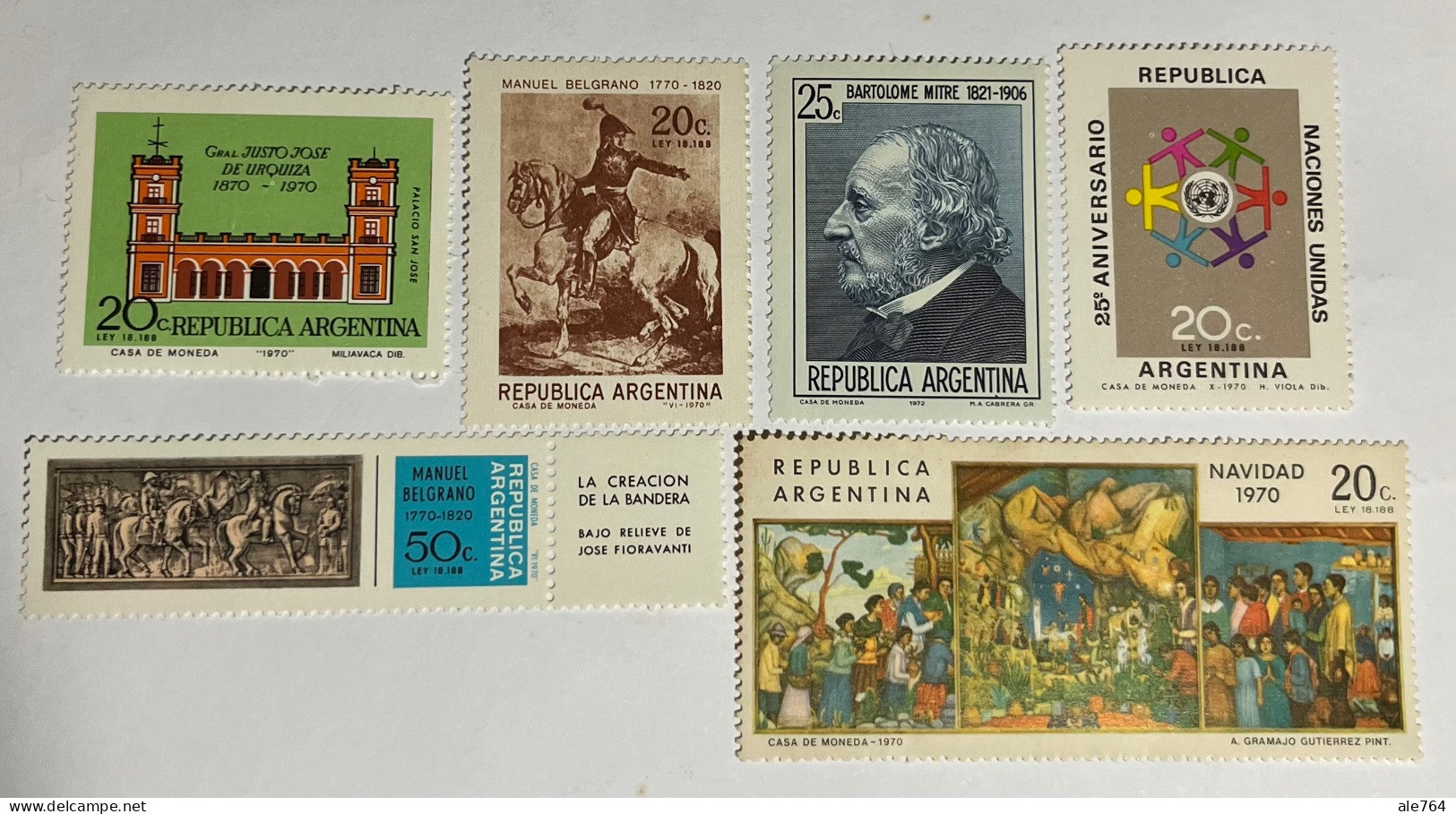 Argentina 6 MNH Stamps. - Unused Stamps