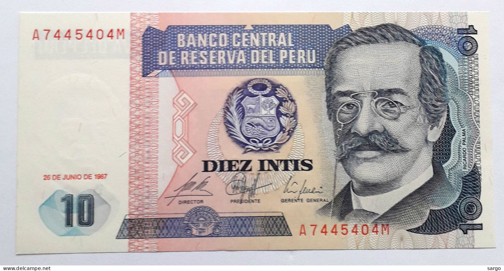 PERU' - 10 INTIS  - P 129  (1987) - UNC - BANKNOTES - PAPER MONEY - CARTAMONETA - - Perú