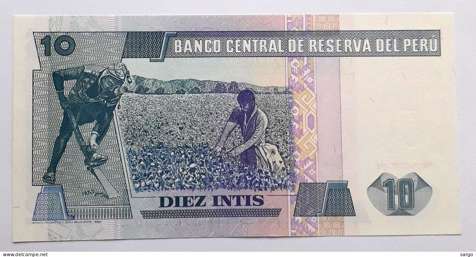 PERU' - 10 INTIS  - P 129  (1987) - UNC - BANKNOTES - PAPER MONEY - CARTAMONETA - - Pérou