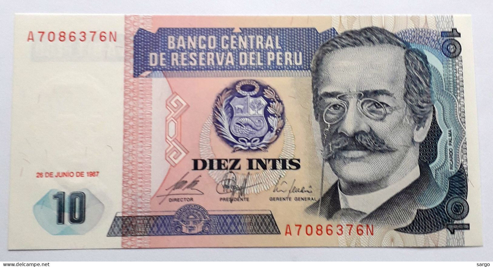 PERU' - 10 INTIS  - P 129  (1987) - UNC - BANKNOTES - PAPER MONEY - CARTAMONETA - - Perù