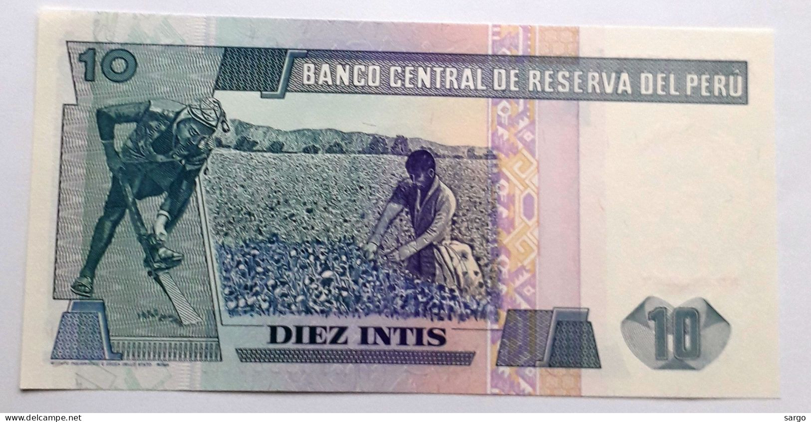 PERU' - 10 INTIS  - P 129  (1987) - UNC - BANKNOTES - PAPER MONEY - CARTAMONETA - - Perù