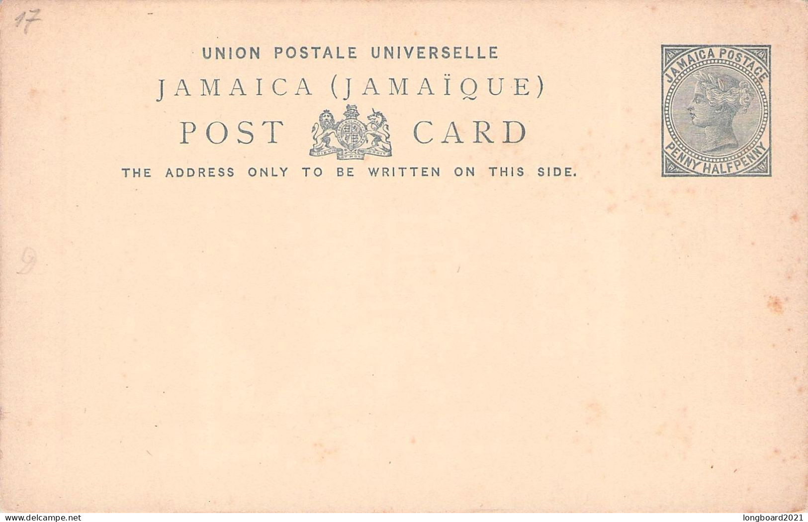 JAMAICA - POST CARD PENNY HALFPENNY Unc  / 5276 - Giamaica (...-1961)