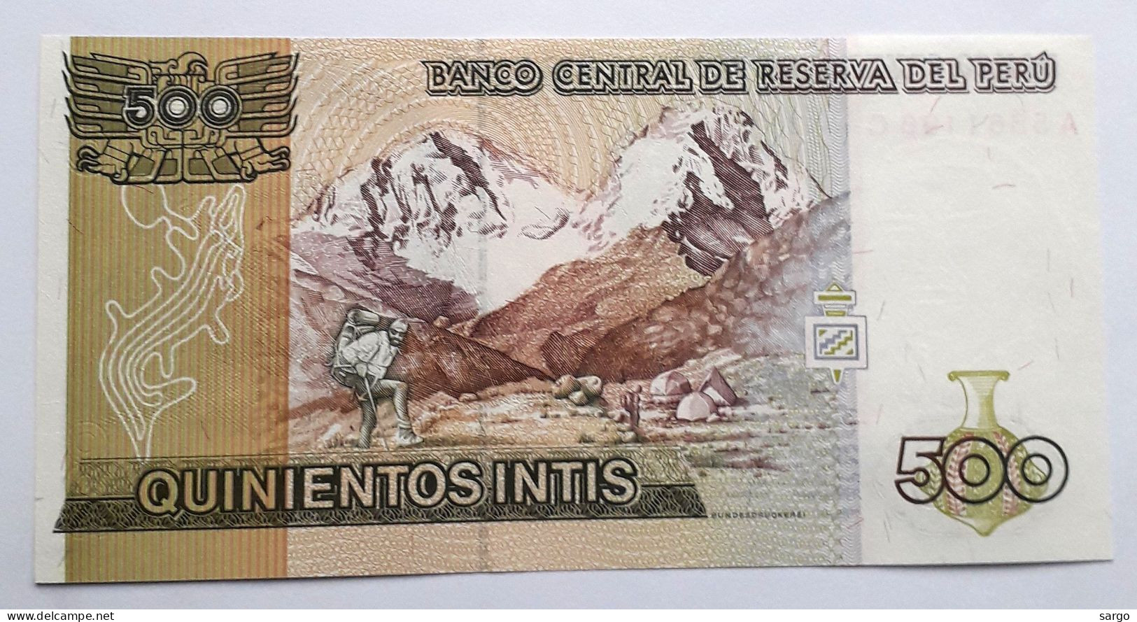 PERU' - 500 INTIS  - P 134  (1987) - UNC - BANKNOTES - PAPER MONEY - CARTAMONETA - - Pérou