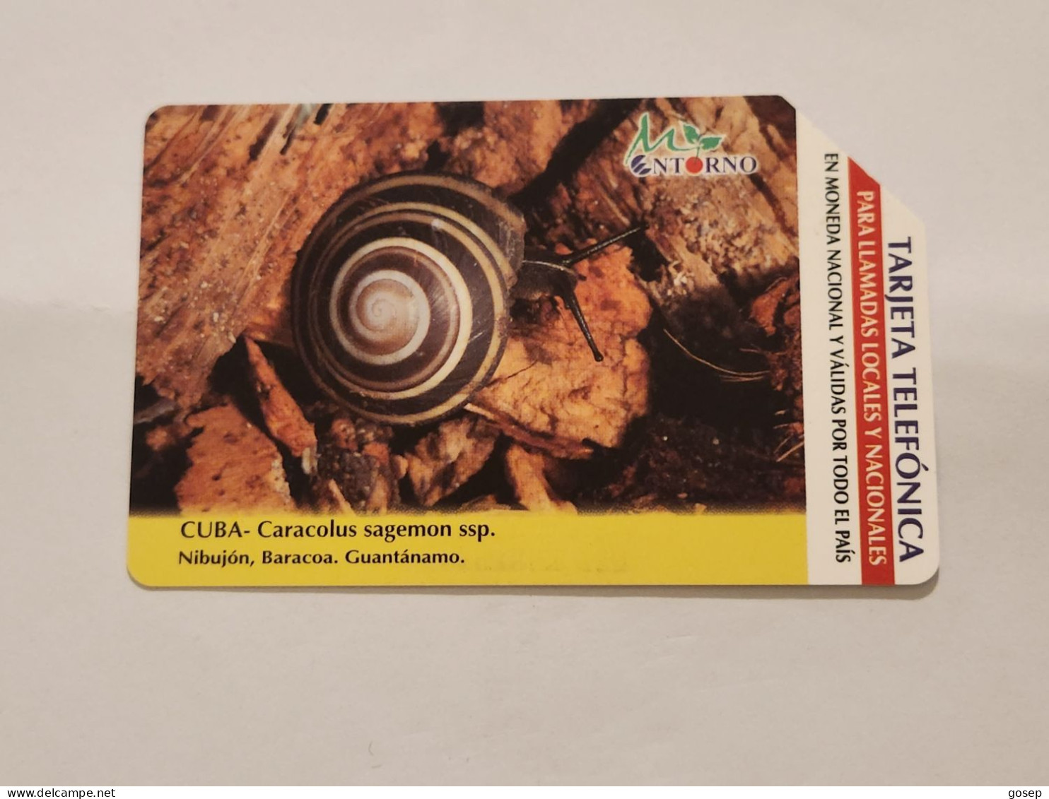 CUBA-(CU-ETE-URM-022)-Caracolus Sagemon Ssp-URMET-(44)-(5.00 Pesos)-(502134545)-used Card+1card Prepiad Free - Cuba