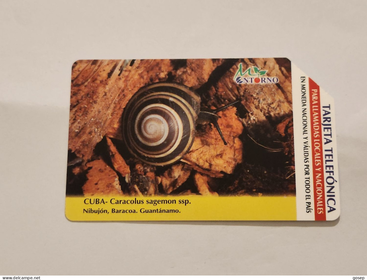 CUBA-(CU-ETE-URM-022)-Caracolus Sagemon Ssp-URMET-(45)-(5.00 Pesos)-(502149651)-used Card+1card Prepiad Free - Cuba