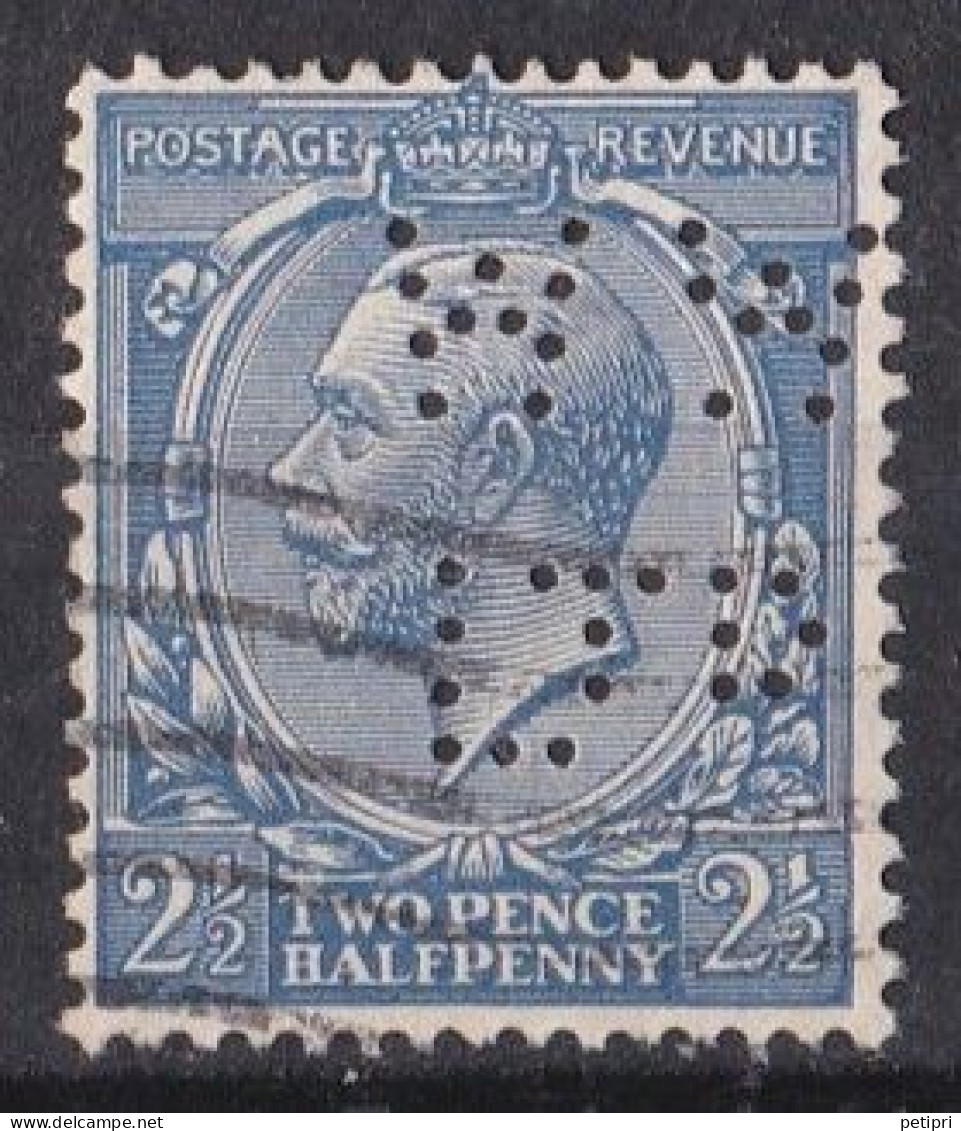 Grande Bretagne - 1911 - 1935 -  George  V  -  Y&T N °  143  Perforé  W  W  /  D  D - Perforés