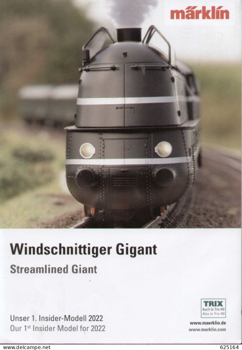 Catalogue Märklin Trix 2022 Blatt Insider-Modell Windschnittiger Gigant 39662 - Allemand