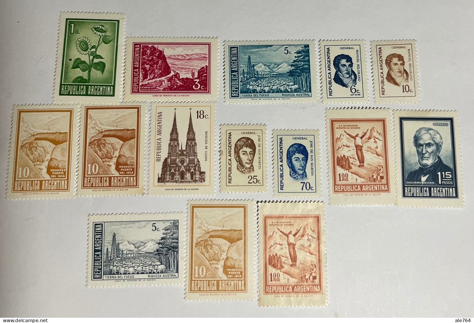 Argentina Próceres Y Riquezas 1970/3, Sin Filigrana Y Con (ultima Fila), MNH. - Unused Stamps