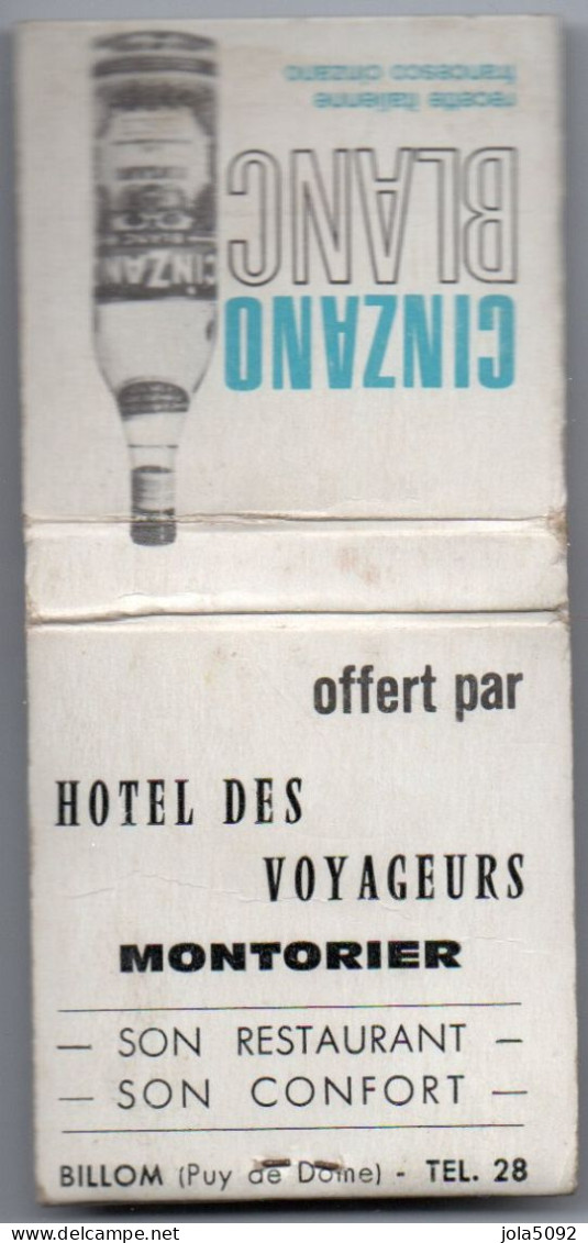 Pochette D'Allumettes - HOTEL DES VOYAGEURS - MONTORIER - CINZANO - Boites D'allumettes