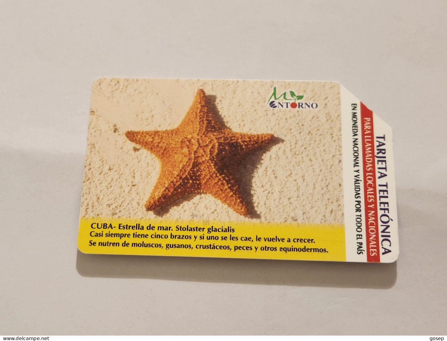 CUBA-(CU-ETE-URM-028)-Starfish-URMET-(48)-(5.00 Pesos)-(502202042)-used Card+1card Prepiad Free - Cuba