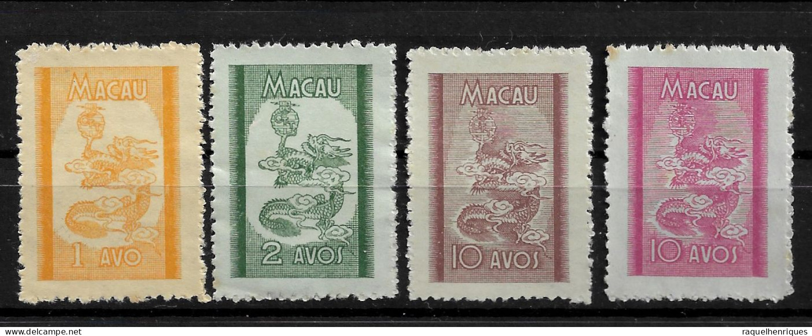 MACAU 1950 Dragon SET MNH ISSUED NG ( (NP#70-P15-L6) - Nuevos