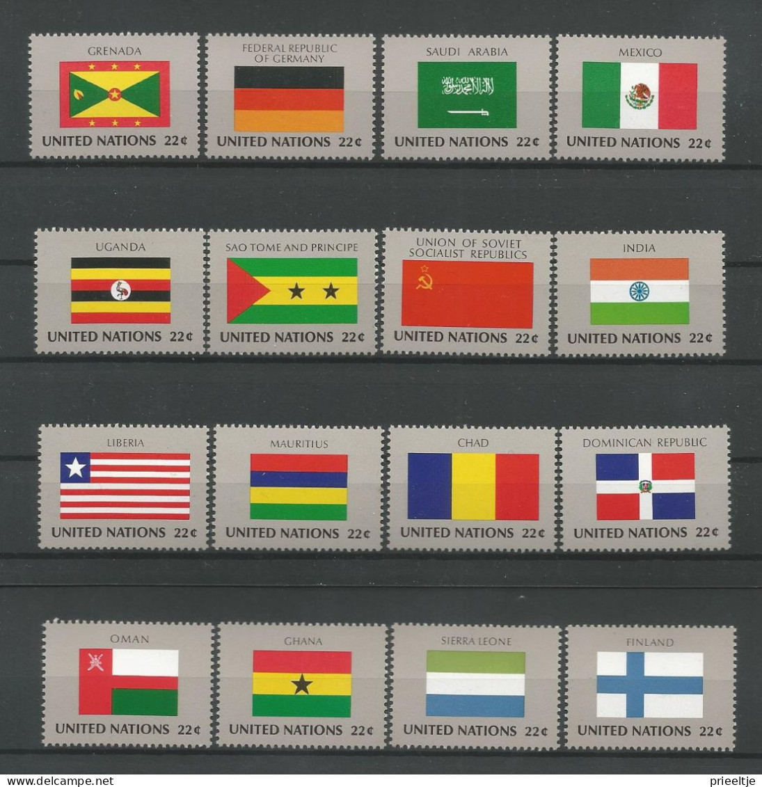 United Nations NY 1985 Country Flags  Y.T. 440/455 ** - Neufs