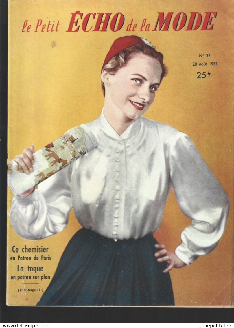 N°35 - 1955.  LE PETIT ECHO DE LA MODE.  POUR LUI,  1 CHEMISIER 1 CHAPEAU. - Mode