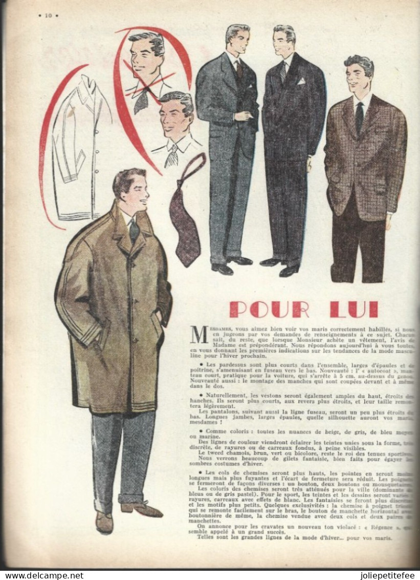 N°35 - 1955.  LE PETIT ECHO DE LA MODE.  POUR LUI,  1 CHEMISIER 1 CHAPEAU. - Moda