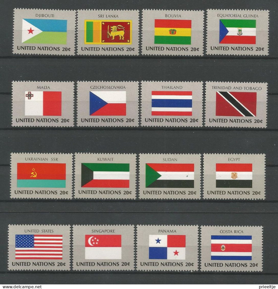 United Nations NY 1981 Country Flags  Y.T. 341/356 ** - Neufs