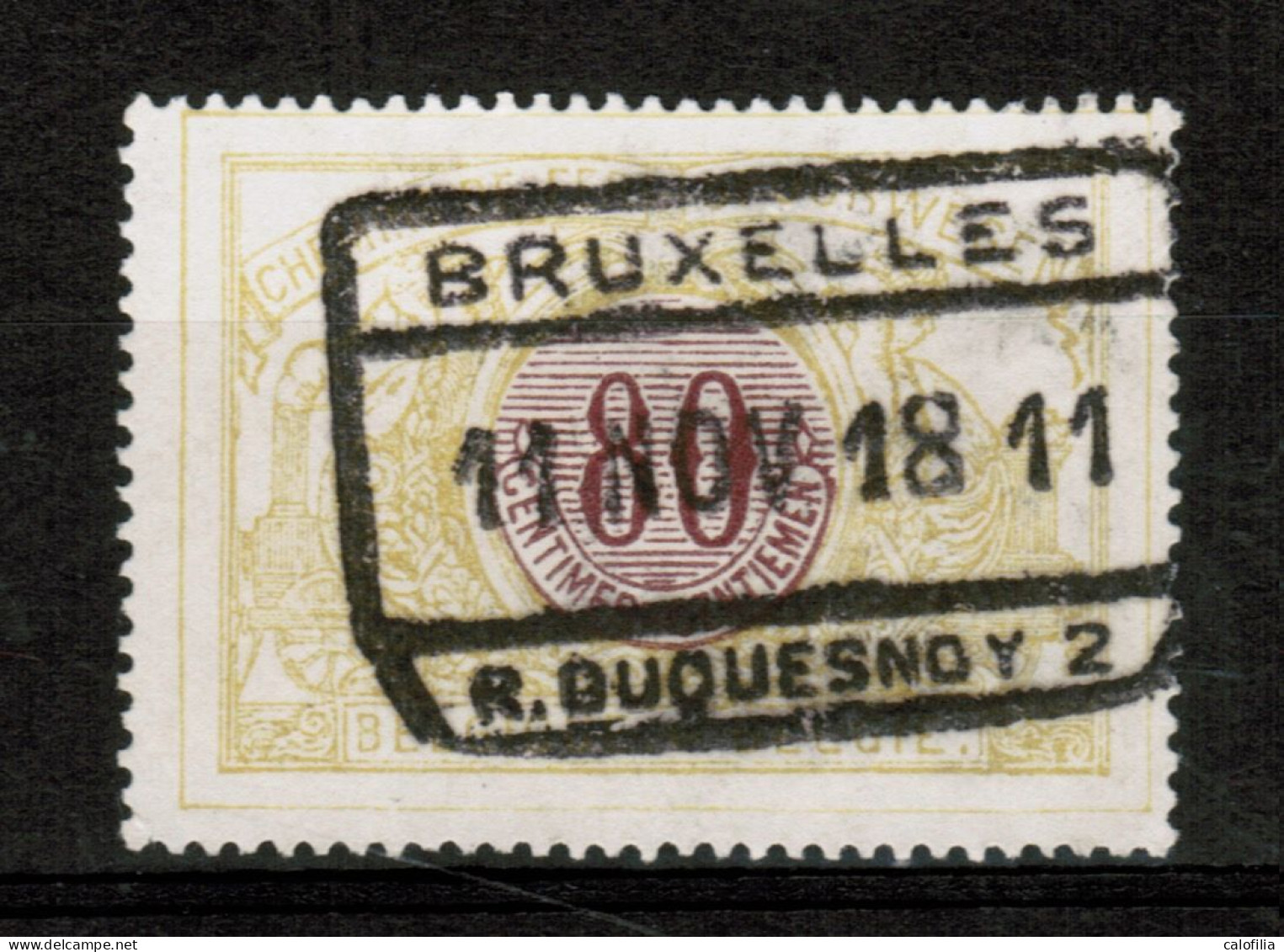 Chemins De Fer TR 39, Obliteration Centrale, BRUXELLES R. DUQUESNOY 2 - Usati