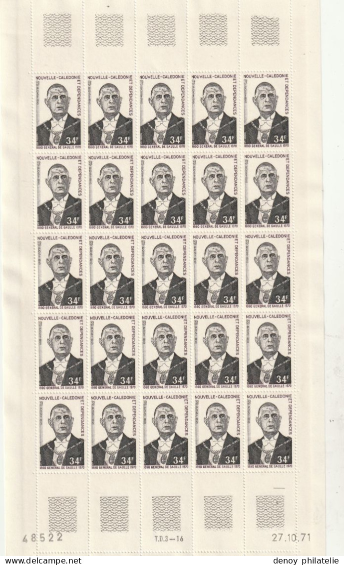 Saint Pierre  Feuille Complete Du N°377 378 Anniversaire De La Mort Du Général De Gaulle - Unused Stamps