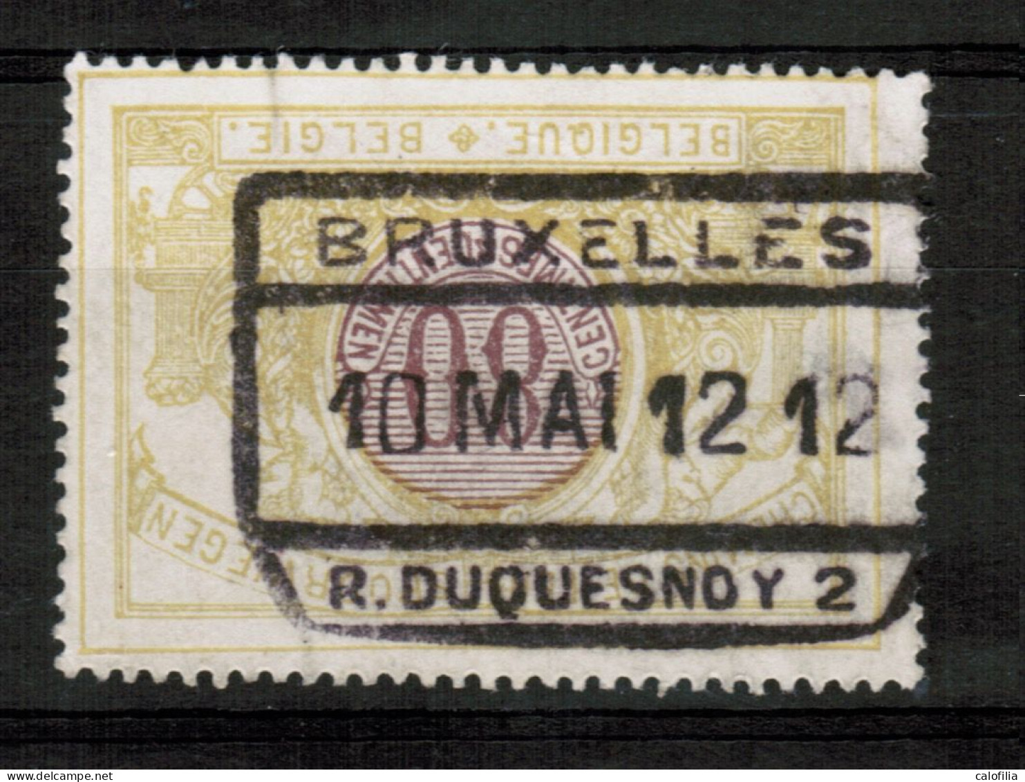 Chemins De Fer TR 39, Obliteration Centrale, BRUXELLES R. DUQUESNOY 2 - Usati