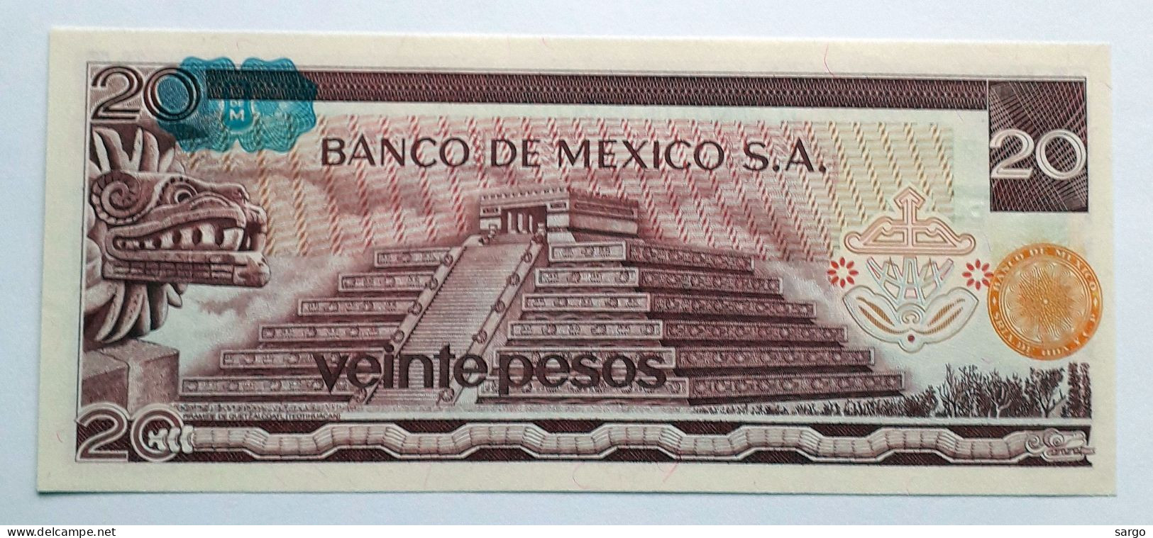 MEXICO - 20 PESOS  - P 64 (1977)  - UNC - BANKNOTES - PAPER MONEY - CARTAMONETA - - Mexique