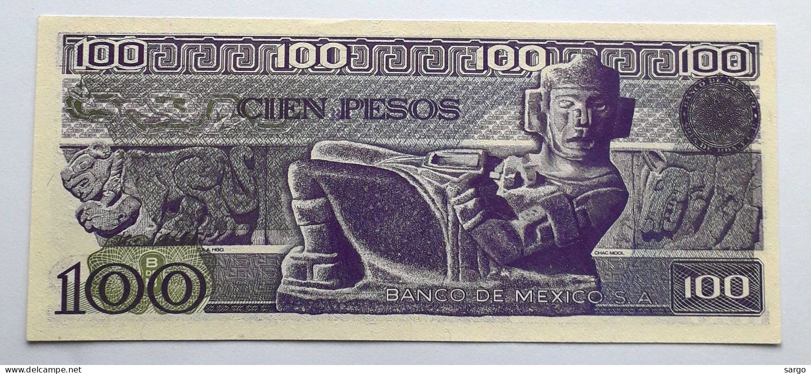 MEXICO - 100 PESOS  - P 74 C (1982)  - UNC - BANKNOTES - PAPER MONEY - CARTAMONETA - - Mexico