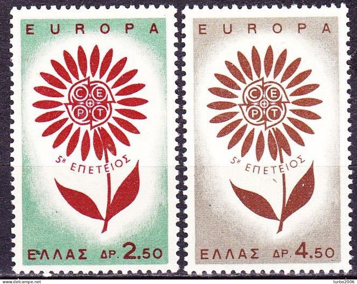 GREECE 1964 Europe CEPT Set MNH Vl. 923 / 924 - Unused Stamps